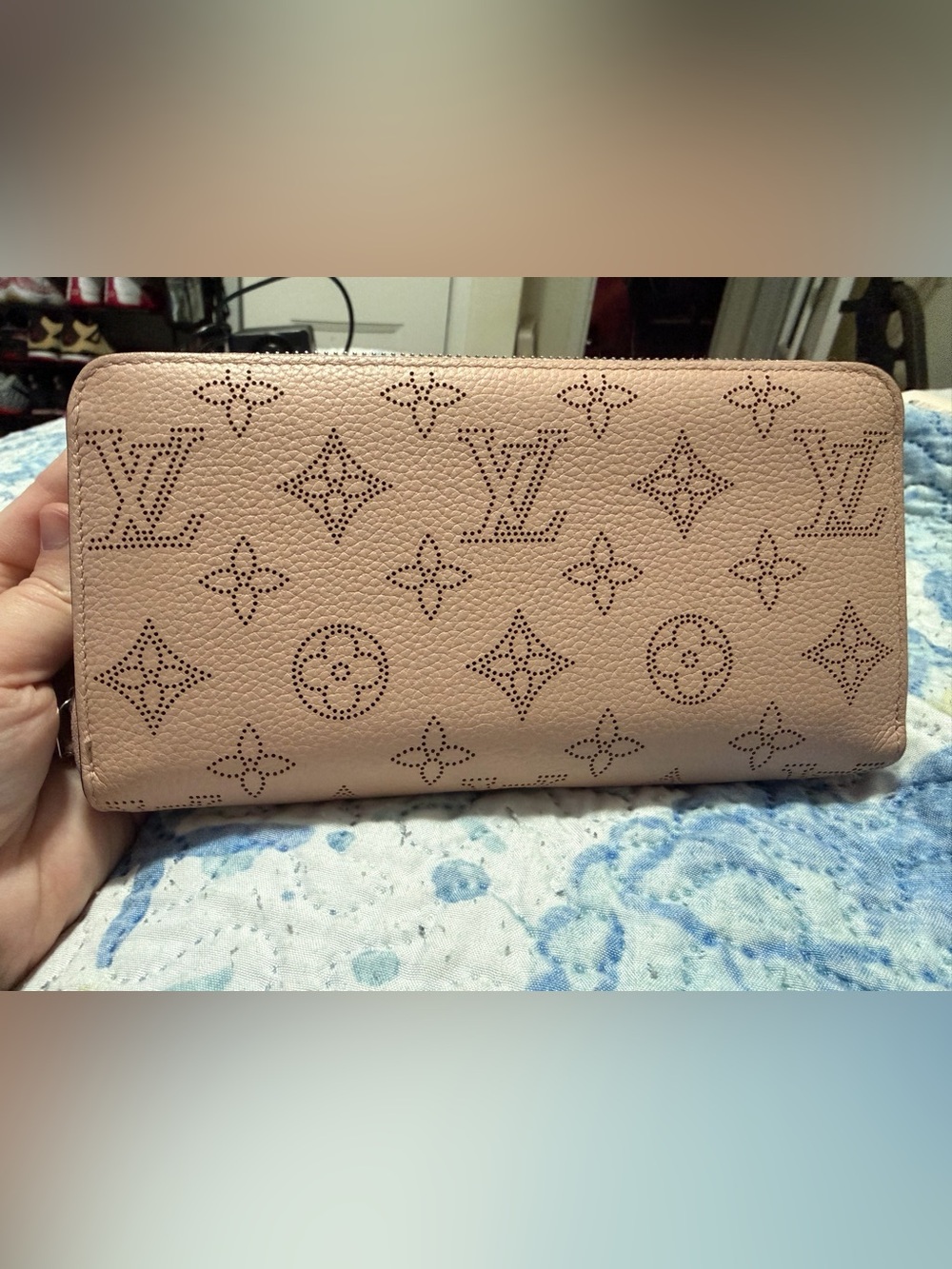 Louis Vuitton Magnolia Pink Monogram Mahina Zippy Wallet